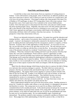 Penal policy and human rights, Fr Peter McVerry