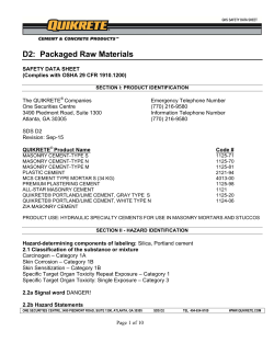 D2: Packaged Raw Materials