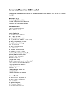 Stormont Vail Foundation 2015 Honor Roll
