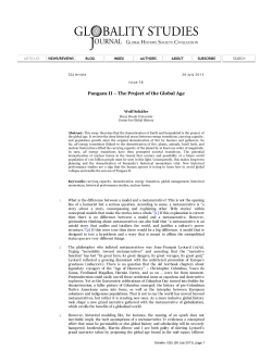 Pangaea II &ndash; The Project of the Global Age