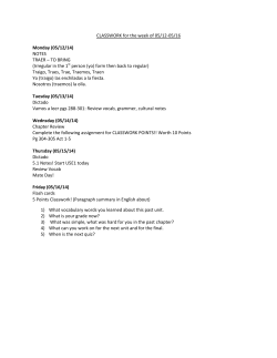 CLASSWORK for the week of May 12 to May 16