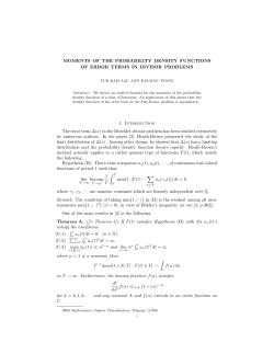 MOMENTS OF THE PROBABILITY DENSITY FUNCTIONS OF