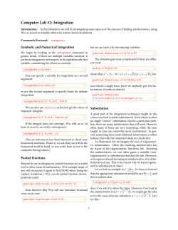 Computer Lab : Integration