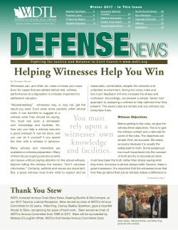 Helping Witnesses Help You Win - Washington Defense Trial Lawyers