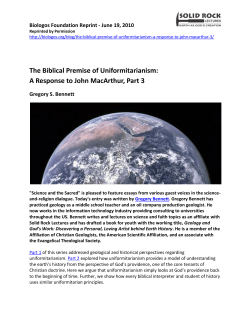The Biblical Premise of Uniformitarianism