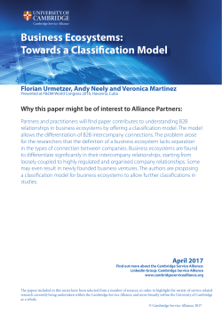 Business Ecosystems: Towards a Classification Model