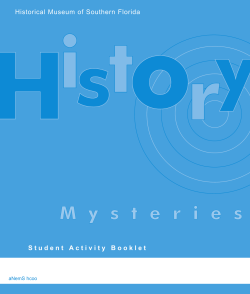 Student Activity Booklet Historical Museum of Southern Florida