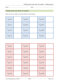 Finding thirds and sixths of numbers