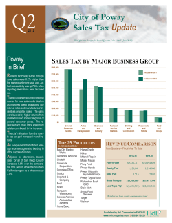 2012 Sales Tax Information Quarter 2