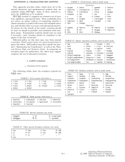 This appendix provides tables which show all of the - INFN