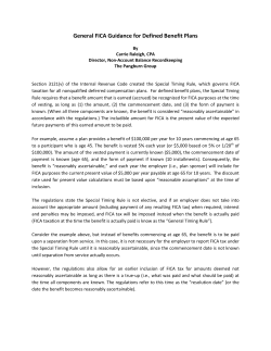 General FICA Guidance for Defined Benefit Plans