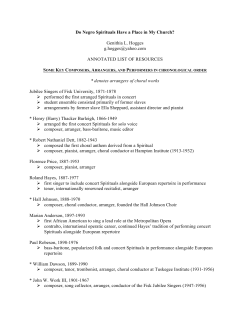 Do Negro Spirituals Have a Place in My Church?