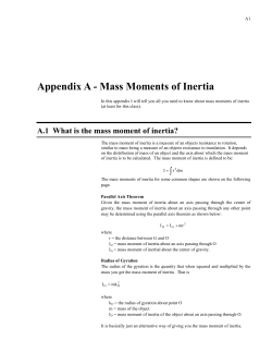 Appendix A - Mass Moments of Inertia - Rose