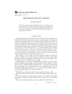 THE SEARCH FOR N-E.C. GRAPHS 1. Introduction Adjacency