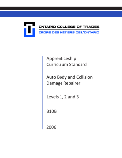 Auto Body and Collision Damage Repairer Levels 1, 2 and 3