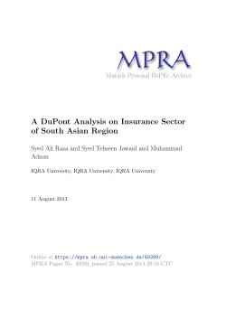 A DuPont Analysis on Insurance Sector of South Asian Region