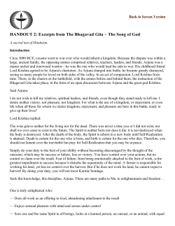 HANDOUT 2: Excerpts from The Bhagavad Gita &ndash; The Song of God