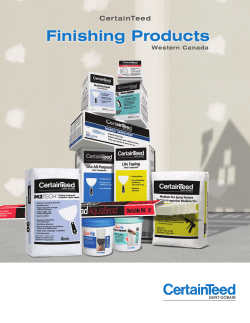 Finishing Products - West Canada