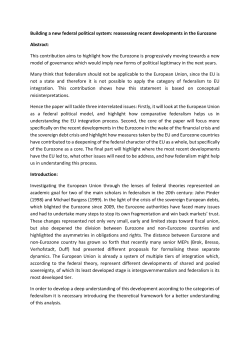 Building a new federal political system: reassessing recent