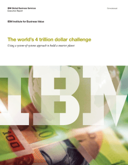 The world`s 4 trillion dollar challenge