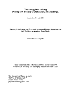 Housing Inheritance and Succession among Pioneer