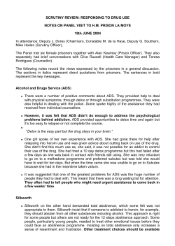SCRUTINY REVIEW: RESPONDING TO DRUG