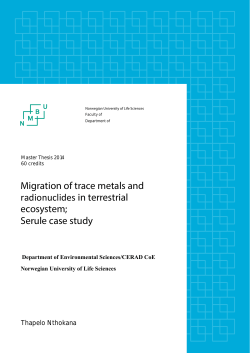 Migration of trace metals and radionuclides in