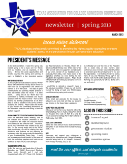 President`s Message - Texas Association for College Admission