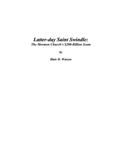 Latter-day Saint Swindle - Tribute to Blair Watson