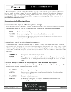 Thesis Statements Content