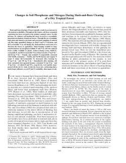 Changes in Soil Phosphorus and Nitrogen During Slash-and