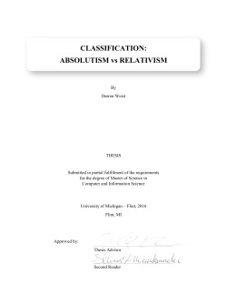 CLASSIFICATION: ABSOLUTISM vs RELATIVISM