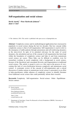 Self-organization and social science | SpringerLink