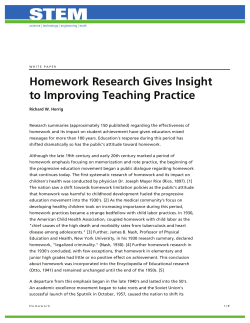 Homework Research Gives Insight to Improving Teaching Practice