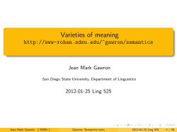 Invitation to semantics - Jean Mark Gawron