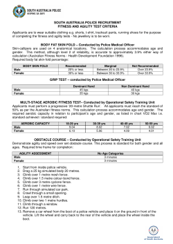 Pre-entry Fitness And Agility Test Jan 2013