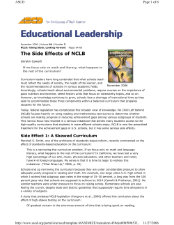 The Side Effects of NCLB