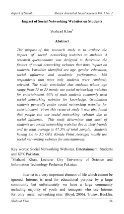 IMPACT OF SOCIAL NETWORKING WEBSITES ON STUDENTS LIFE