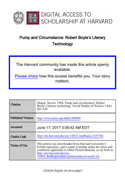 Pump and Circumstance: Robert Boyle`s