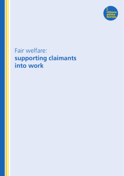 Fair welfare: supporting claimants into work
