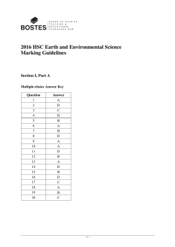 2016 HSC Earth and Environmental Science Marking Guidelines