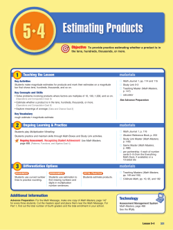 Lesson 5.4 Estimating Products