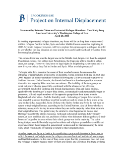 Protracted Refugee Situations: An Iraq Case Study