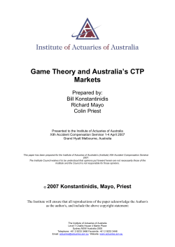 Game Theory and Australia`s CTP Markets