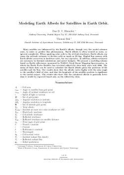 Modeling Earth Albedo for Satellites in Earth Orbit.