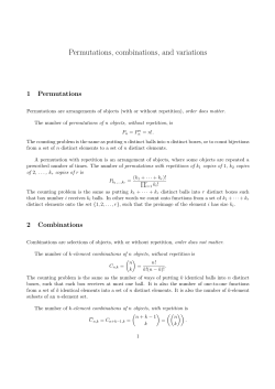 Permutations, combinations, and variations
