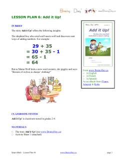 LESSON PLAN 6: Add it Up!