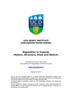 Regulation in Ireland - University College Dublin