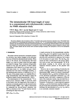 The intramolecular OH bond length of water in a concentrated poly