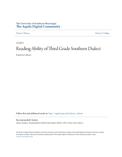 Reading Ability of Third Grade Southern Dialect